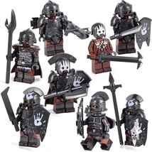 8pcs Lord Of The Rings Orcs Uruk-Hai Army Pikemen Archers Berserker Minifigures - $23.31 CAD