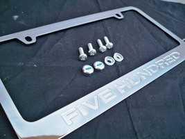 Fits 2005-2007 Ford Five Hundred Chrome Metal License Plate Frame With Logo Caps - $14.84