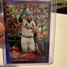 2023 Topps Chrome Yadier Molina Purple Speckle Refractor /299 Cardinals #14 - £23.37 GBP