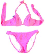 Sunsets Light Pink Halter Low Rise Bikini Swimsuit Size XS Top, M Bottom - £46.35 GBP