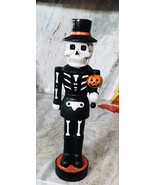 12” Nutcracker-Like Figure Halloween Pumpkin In Black  Suit &amp; Hat - Spoo... - $44.50
