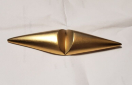 Vintage Modernist Geometric Brooch Pin by Monet Matte Yellow Gold Plated Huge - £38.71 GBP