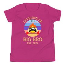 Leveled Up to Big Brother Est 2022 Promoted to Big Bro Tee Youth T-Shirt Black - £17.46 GBP