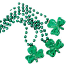 Mini Shamrock Beaded Necklaces, Pack of 12 Unlit Charms - $40.99