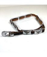 Western Steer Head Dress Small Belt Buckle Leather Belt Size 30” x 1” Ch... - $24.30 CAD