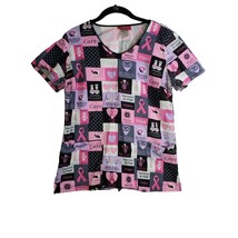 Warriors In Pink Top Size S Womens Pink Breast Cancer Short Sleeve V Nec... - £12.29 GBP