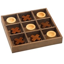 Trademark Innovations 10" Wooden Tic Tac Toe Desk Top Table Dcor Game - £24.99 GBP