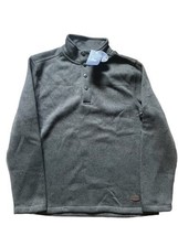 G.H. Bass Men’s Gray Pullover w Buttons Long Sleeve NWT Size L 100% Poly... - £14.57 GBP