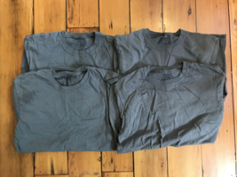 Set Lot 4 Gildan Dark Gray 100% Cotton T Shirts Small Mens Medium 38 40 - £19.74 GBP