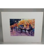 Vintage 1998 Steven Lee Central Park Horse Carriage Watercolor Painting ... - $139.12 CAD