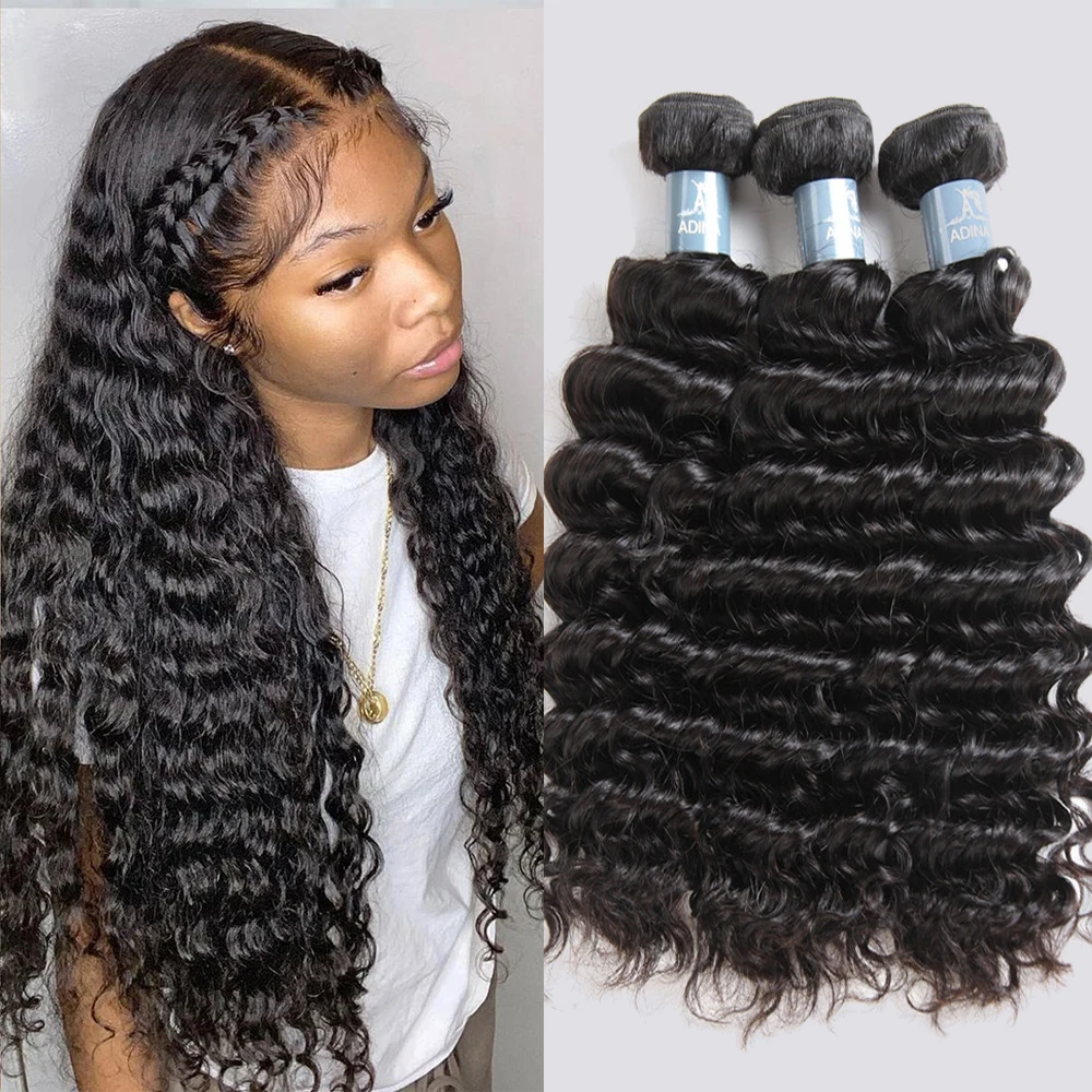 Amanda Deep Wave Brazilian Virgin Hair Bundles 10-30&quot; 100% Virgin Huamn Hair - £49.54 GBP+