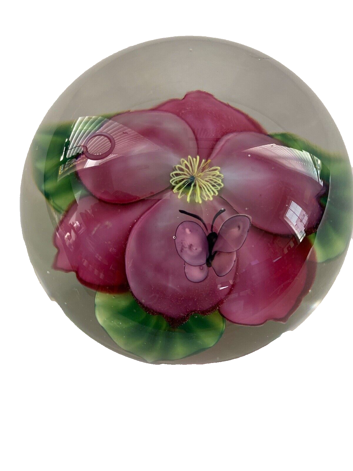 Lundberg Studios Daniel Salazar Magnolia Butterfly Paperweight Signed Da... - £289.62 GBP