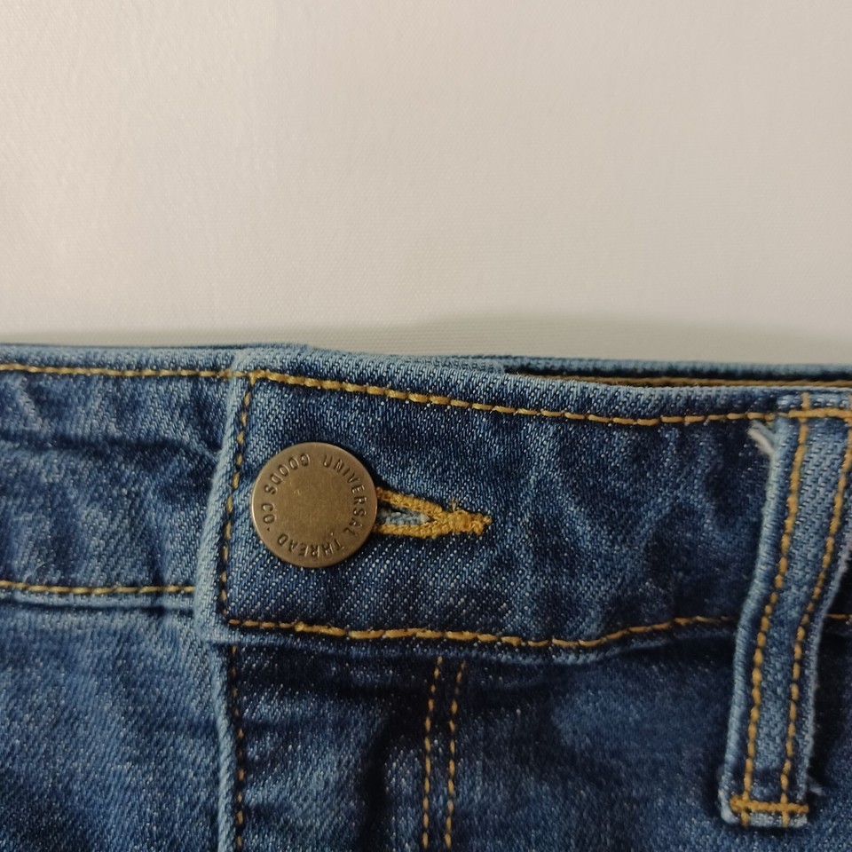 Universal Thread Women's Blue Denim Cotton Blend 1/4 Front Zip Skirt Size 14/32 Item image 4