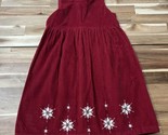 Vintage Ralph Lauren Red Corduroy With Snowflakes Little Girls Jumper Dr... - $17.09