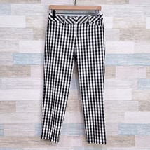 Express Gingham Plaid Editor Ankle Pants Black White Slim Straight Leg W... - $34.64