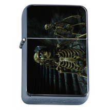 Skeleton D2 Flip Top Oil Lighter Windproof Resistant Flame Death Skulls - £11.86 GBP