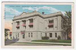 Lincoln Library Springfield Illinois 1931 postcard - $5.94