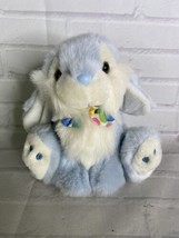 VTG Chosun Blue White Sitting Bunny Rabbit Plush Stuffed Animal Toy With Bow - £59.35 GBP