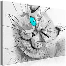 Tiptophomedecor Stretched Canvas Animal Art - Happy Look Wide Blue - Stretched &amp; - £79.74 GBP+