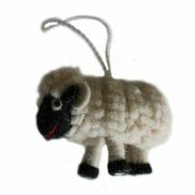 Tree and Auto Ornament White and Black Sheep Wool Felt Hand Made Silk Road Bazaa - £18.80 GBP