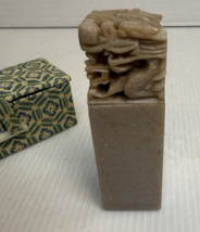 Vintage Chinese Carved Stone Dragon Stamp 3&quot; - €48,75 EUR