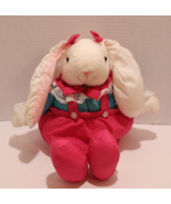 Bunny Rabbit Plush Nylon Parachute T.L. Toys Easter Red Pink Outfit 1993... - $19.75