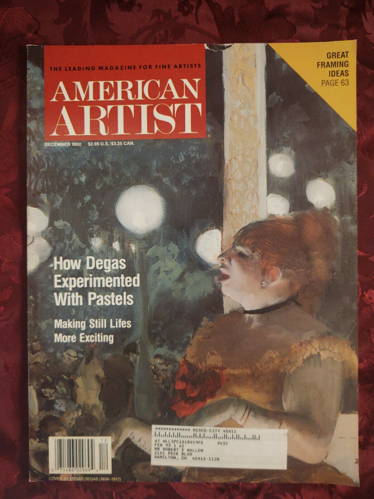 Primary image for AMERICAN ARTIST December 1992 Jim Schantz Harley Bartlett Kenjiro Sasaki