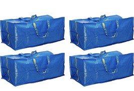 4 IKEA Zippered Storage 1 Bag Shopping Travel Laundry Tote Bags FRAKTA 2... - $38.99