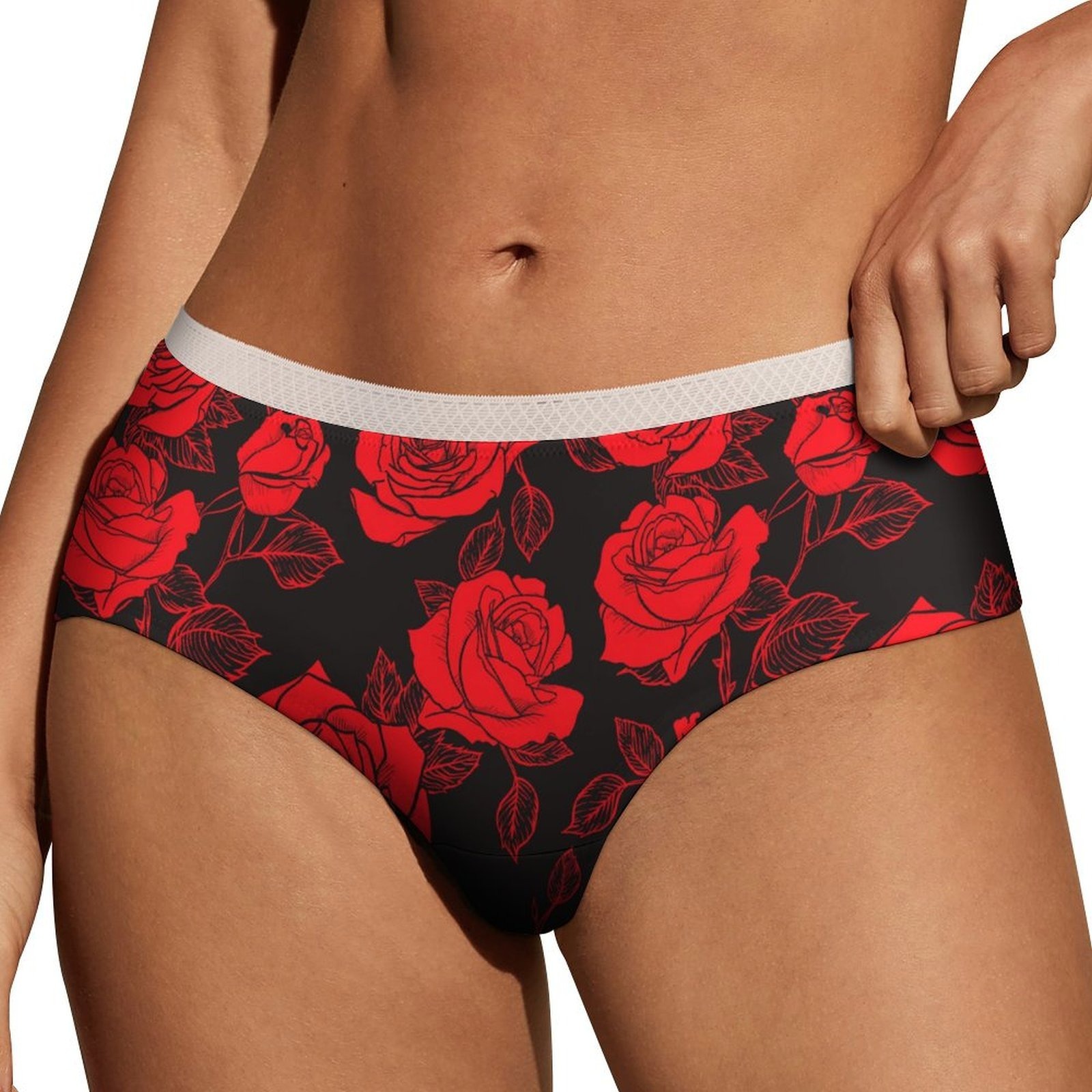 Floral Flowers Panties for Women Lace Briefs Soft Ladies Hipster Underwear