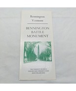 1980 Bennington Vermont Bennington Battle Monument Travel Brochure - $11.14