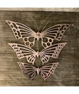 Vtg MCM Brass Butterflies Wall Decorations Insect Decor Enesco Taiwan Se... - $40.85 CAD