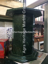Natural Green Marble 18&quot;x15&quot; Base/Pedestal Handmade Stand Furniture Decor E548 - £513.05 GBP