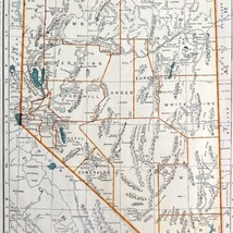 Nevada North America Map 1935 United States 14 x 11&quot; Southwest LGAD99 - £40.30 GBP