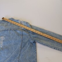 Highway Jeans Women's Blue Cotton Blend Distressed Denim Jacket Pockets Size L image 9