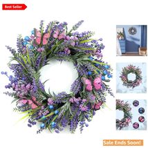 Lavender Wreath for Front Door 18 Inch Spring Summer Decor with Berries ... - $55.39