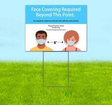 FACE COVERING REQUIRED 18x24 Yard Sign Corrugated Plastic Bandit Lawn FA... - $22.56+