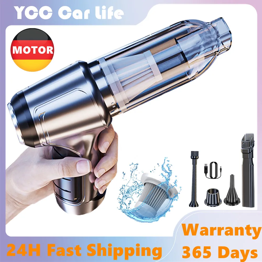 95000Pa 120W Wireless Car Vacuum Cleaner German Motor Cordless Handheld Mini 2 - £48.23 GBP+