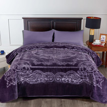 Solid Purple 85 X 95 Inches 9 Lbs Heavy Thick Korean Mink Blanket King - £111.54 GBP