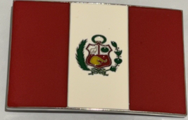 National Flag of Peru Belt Buckle Multi-Colored Western Cowboy Cowgirl - £8.89 GBP