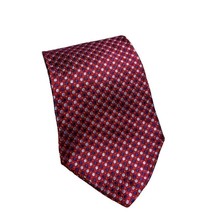 Tommy Hilfiger Red Blue Gold Silk Necktie 4 Inch Wide 58 Long - £11.66 GBP