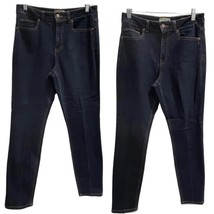 Joan Vass Pure Womens Skinny Jeans Lot Blue Stretch Dark Wash High Rise Denim 8 - £19.49 GBP
