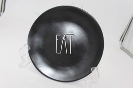 Rae Dunn &quot;EAT&quot; Ceramic Salad Plates Black 8&quot; Artisan Collection - £7.78 GBP
