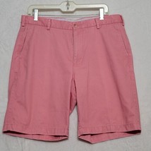 Peter Millar Men&#39;s Shorts Size 34 Washed Pink Flat Front Chino Pima Cotton - £19.01 GBP