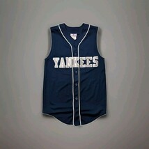 Teamwork Athletic Apparel Sz Med Blue #15 NY Yankees Jersey Vest Retro Y2K  - $28.50