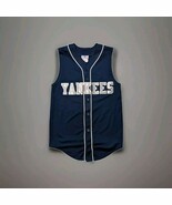 Teamwork Athletic Apparel Sz Med Blue #15 NY Yankees Jersey Vest Retro Y2K  - $39.29 CAD