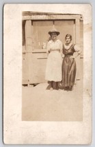 RPPC Two Women Outside Of Kitchen Photo c1910 Postcard Q27 - $4.95