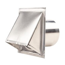 Master Flow 6 in. Round Wall Vent Aluminum with Screen and Damper - £27.52 GBP