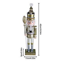 42cm Wooden Nutcracker Doll Soldier Vintage Handcraft Decoration Christm... - $48.17 CAD