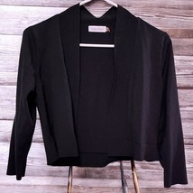 Calvin Klein Juniors Black Cardigan Sweater Size Large Open Front Cropped - $14.89