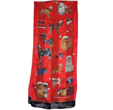 Puppy Dog Christmas Themed Red Scarf Dachshund Old English Sheep Dog 58&quot; X 12.5&quot; - $13.85